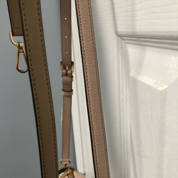 Michael Kors Carine Two Tone Pink Tan Women's Bag Leather Satchel Whip Stitch - Picture 17 of 17